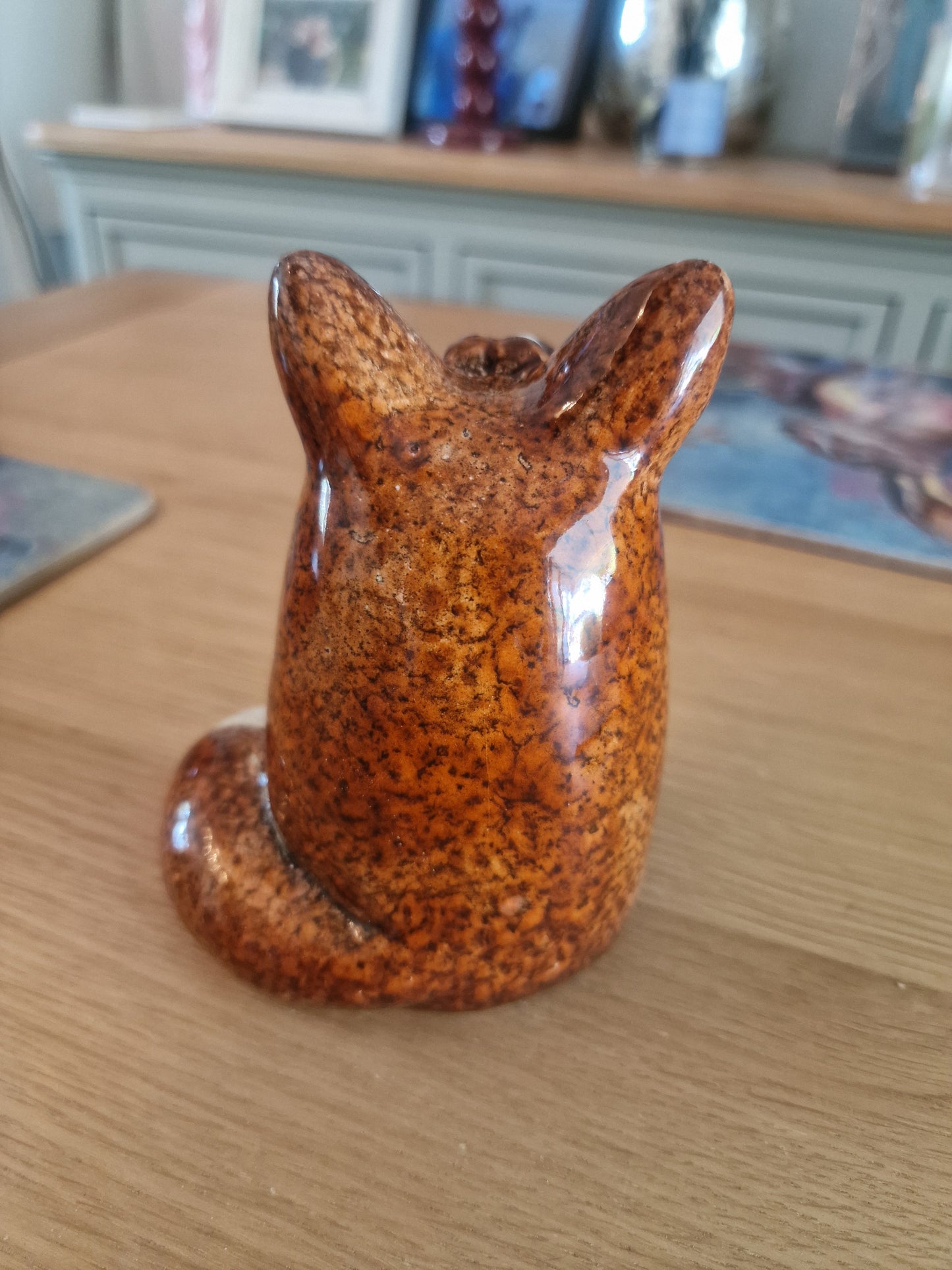 Rustic Sitting Fox Ornament. H12cm