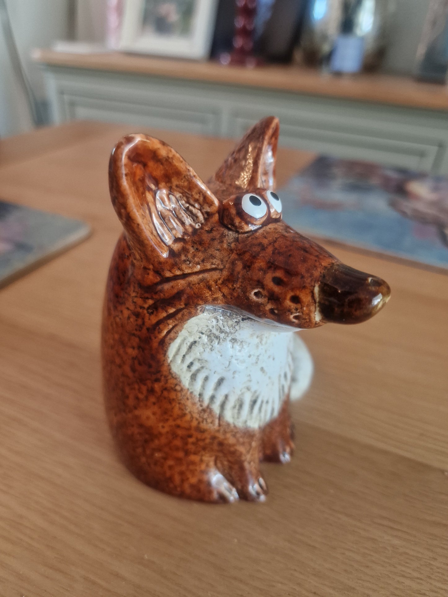 Rustic Sitting Fox Ornament. H12cm