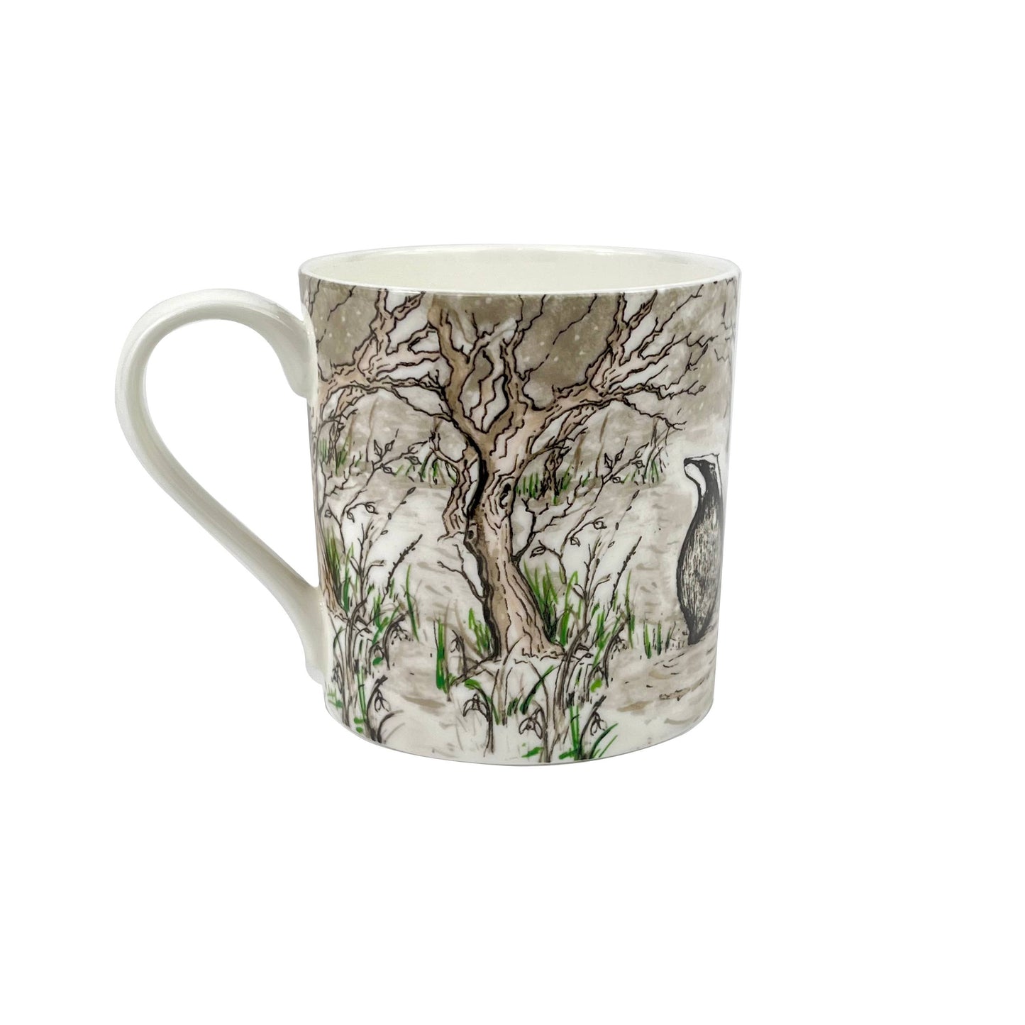 Badger Illustrated Bone China Mug with Gift Box