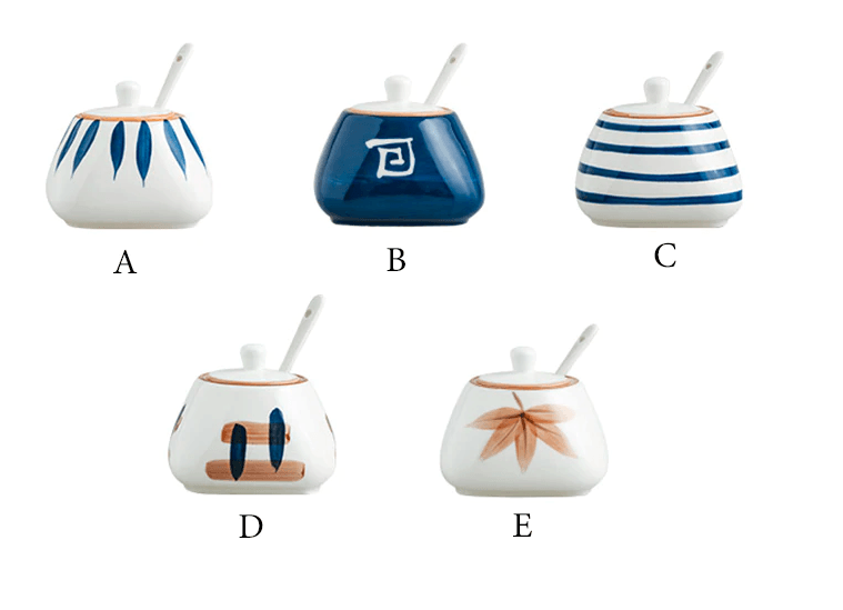 Japanese Hand-painted Ceramic Spice Jar