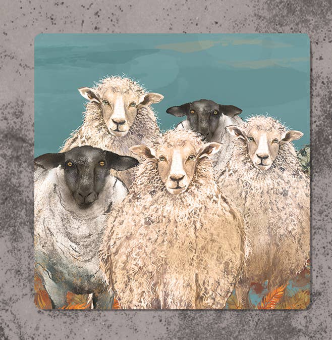 Sheep Coasters (Sold in Pairs)-handmade in the UK- Very High quality