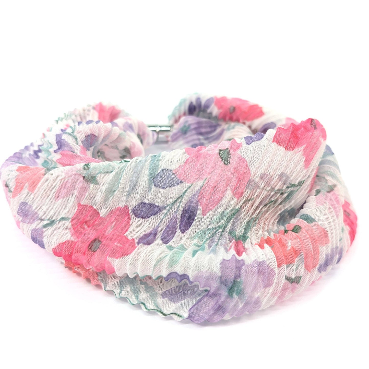 Pastel Flowers Neck Scarf | Magnetic Clasp Snood