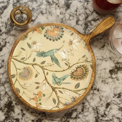 Mango Wood Charcuterie Board with Dip Bowl | Hummingbird | 12 inch