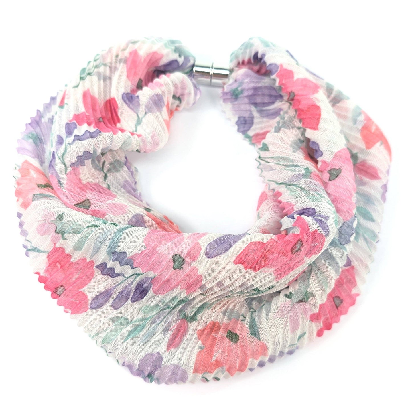 Pastel Flowers Neck Scarf | Magnetic Clasp Snood
