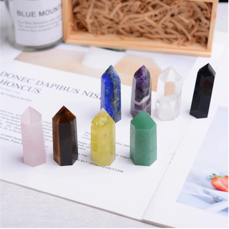 Crystal Wand Set | Eight Natural Stone Gift Box