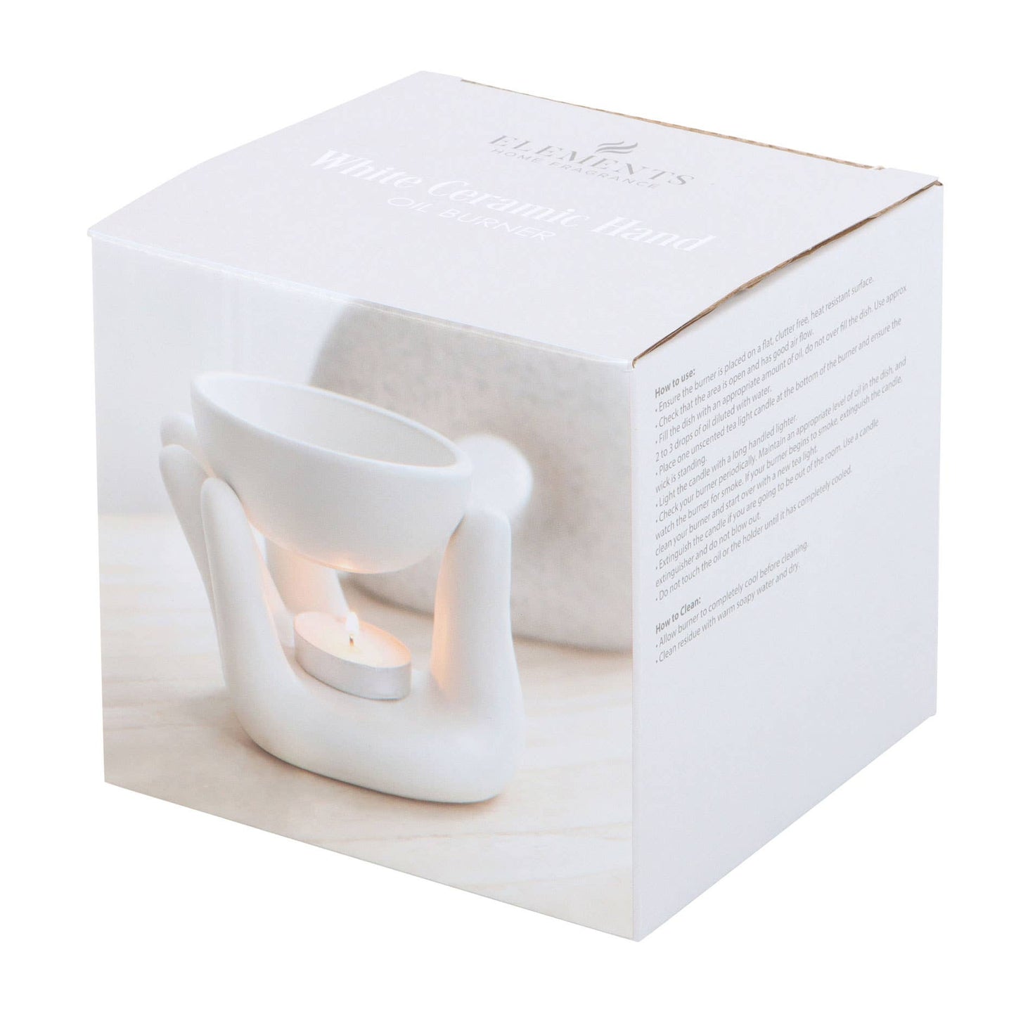White Hand Ceramic Oil Burner, 11cm