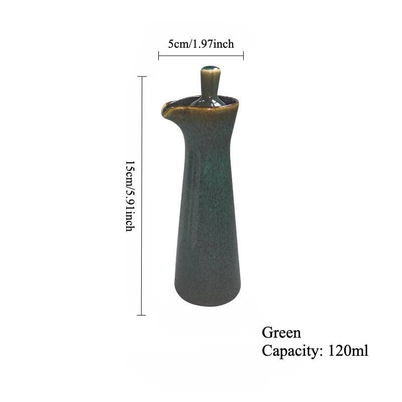 Japanese Ceramic Soy Sauce & Oil Dispenser Bottle | Kiln-Change Glaze