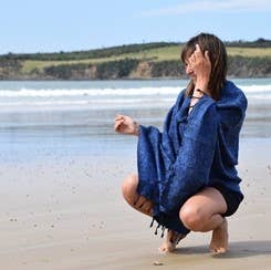 Nepali Yak Shawl - Denim | Ethically Handloomed