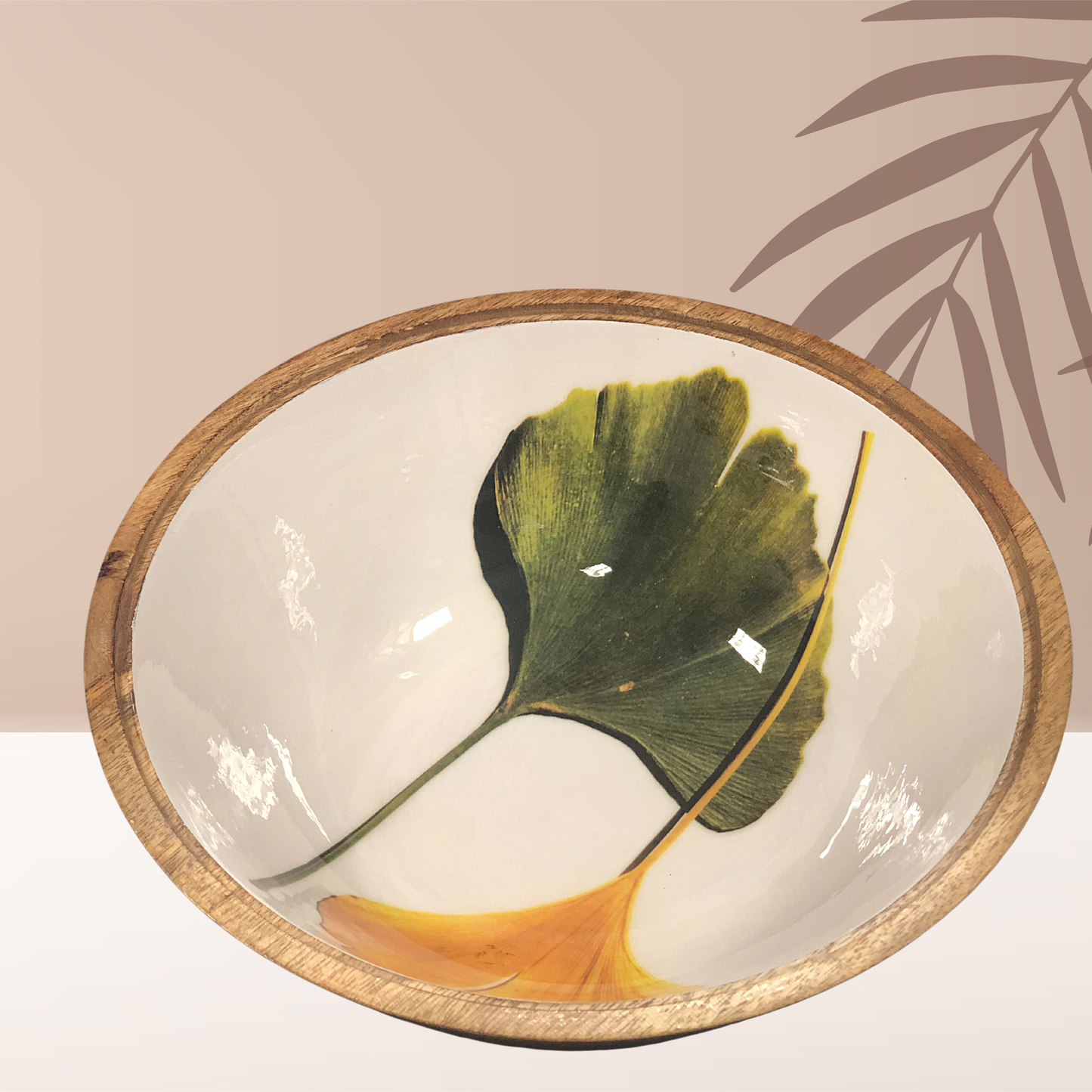 Handmade Serving Bowl with Spoons Stunning Prints Salad Bowl