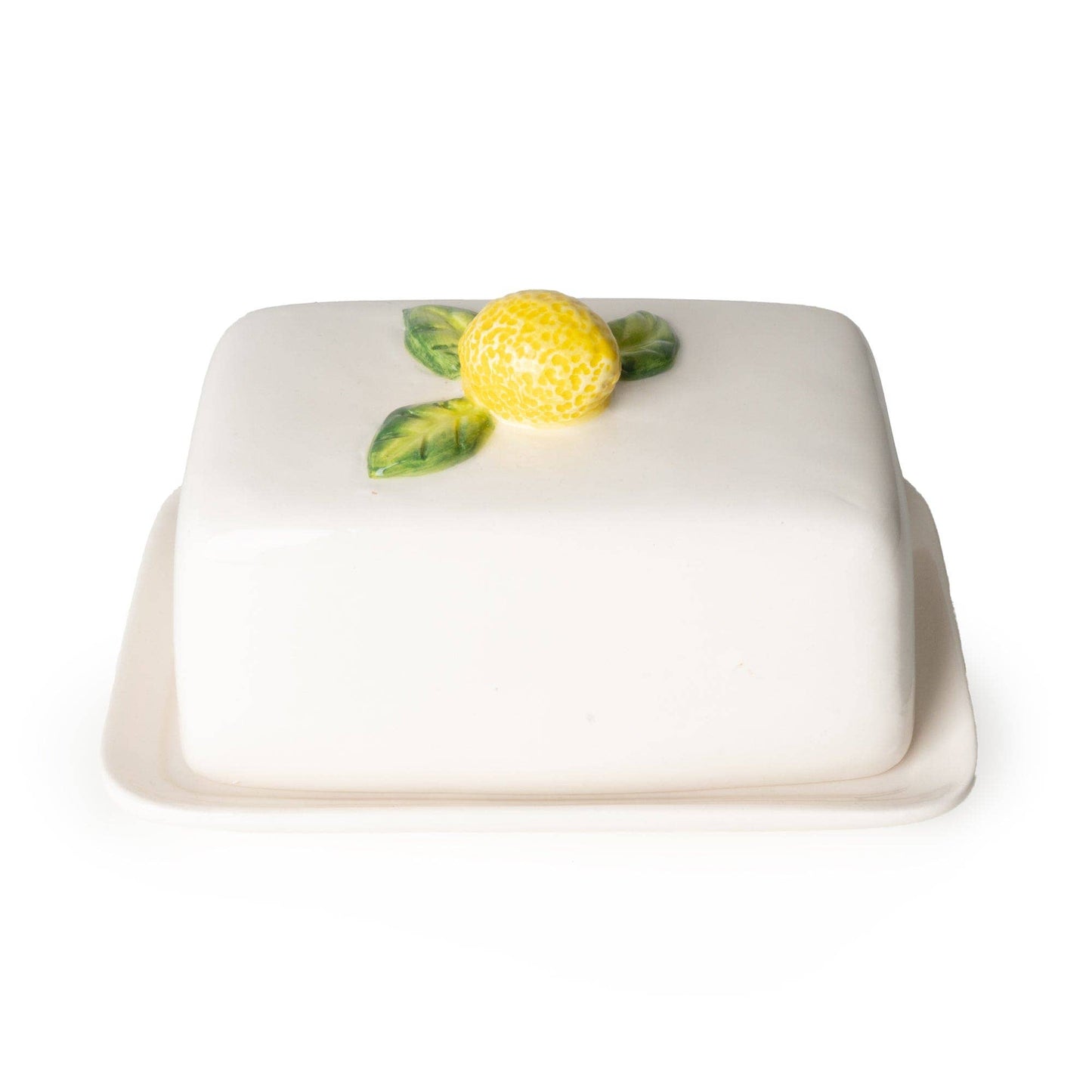 Ceramic Butter Dish with Lemon Design