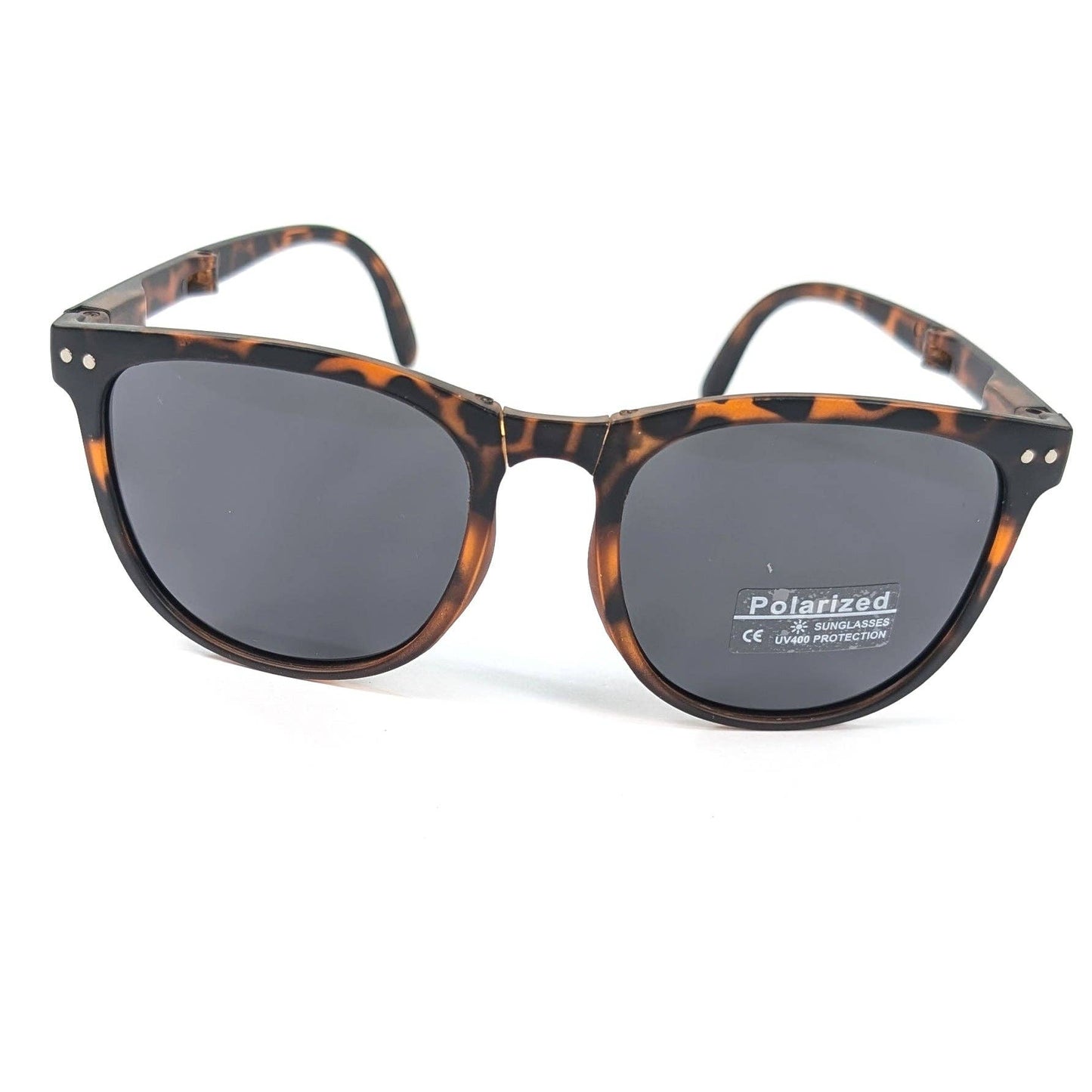 Sorelli - Matte Foldable Polarised Sunglasses (with Case & Cleaner) - Tortoise Shell