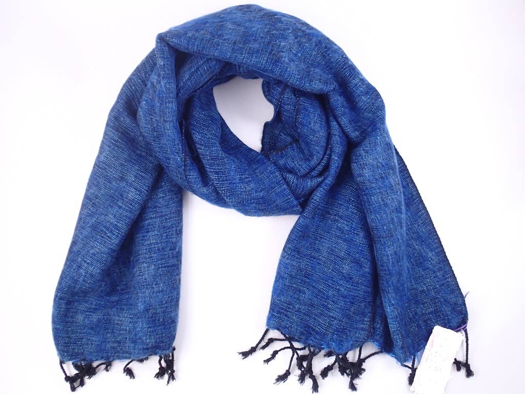 Nepali Yak Shawl - Denim | Ethically Handloomed