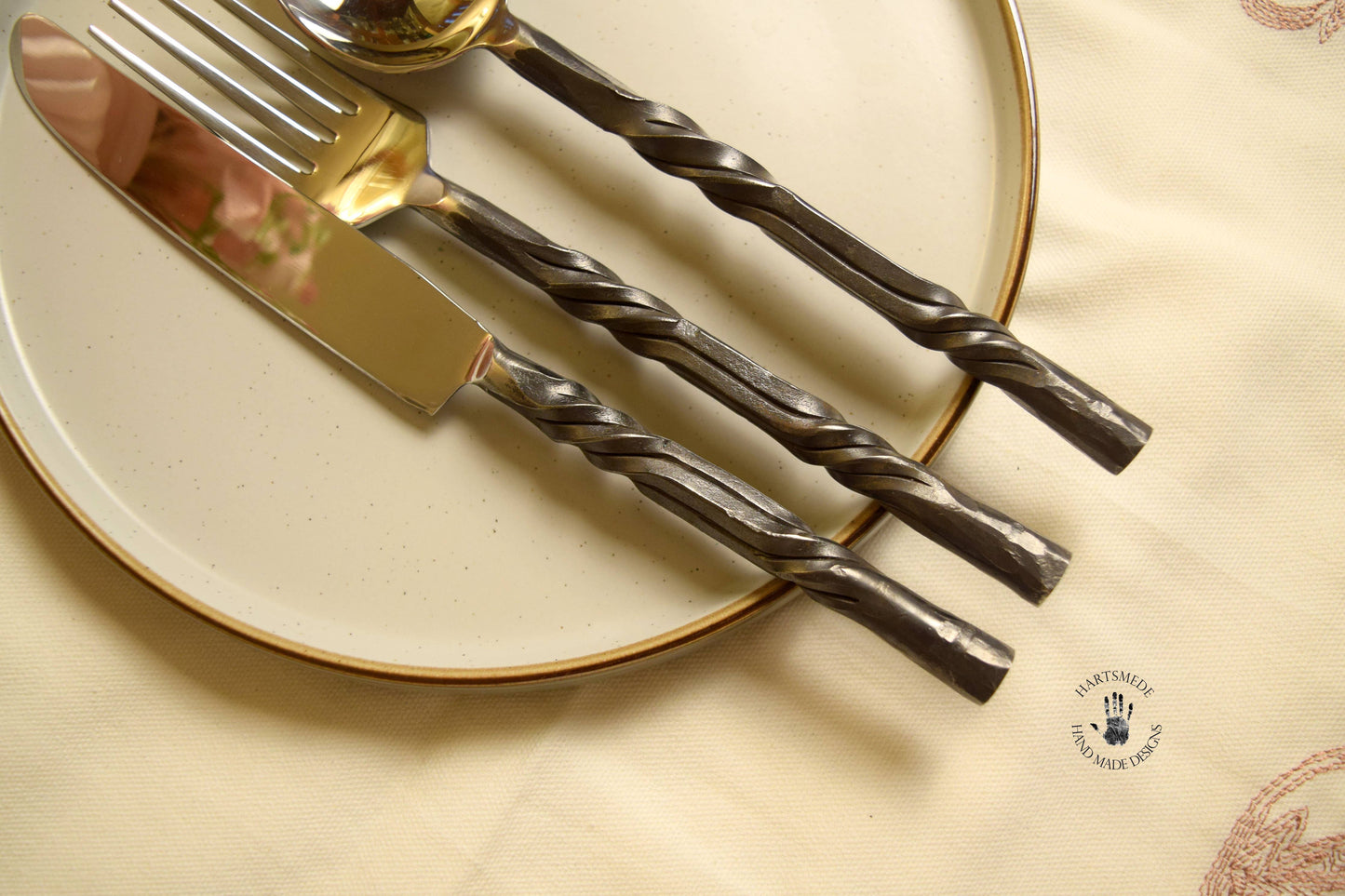 Twisted Charcoal Stainless Steel 18 Piece Cutlery Set