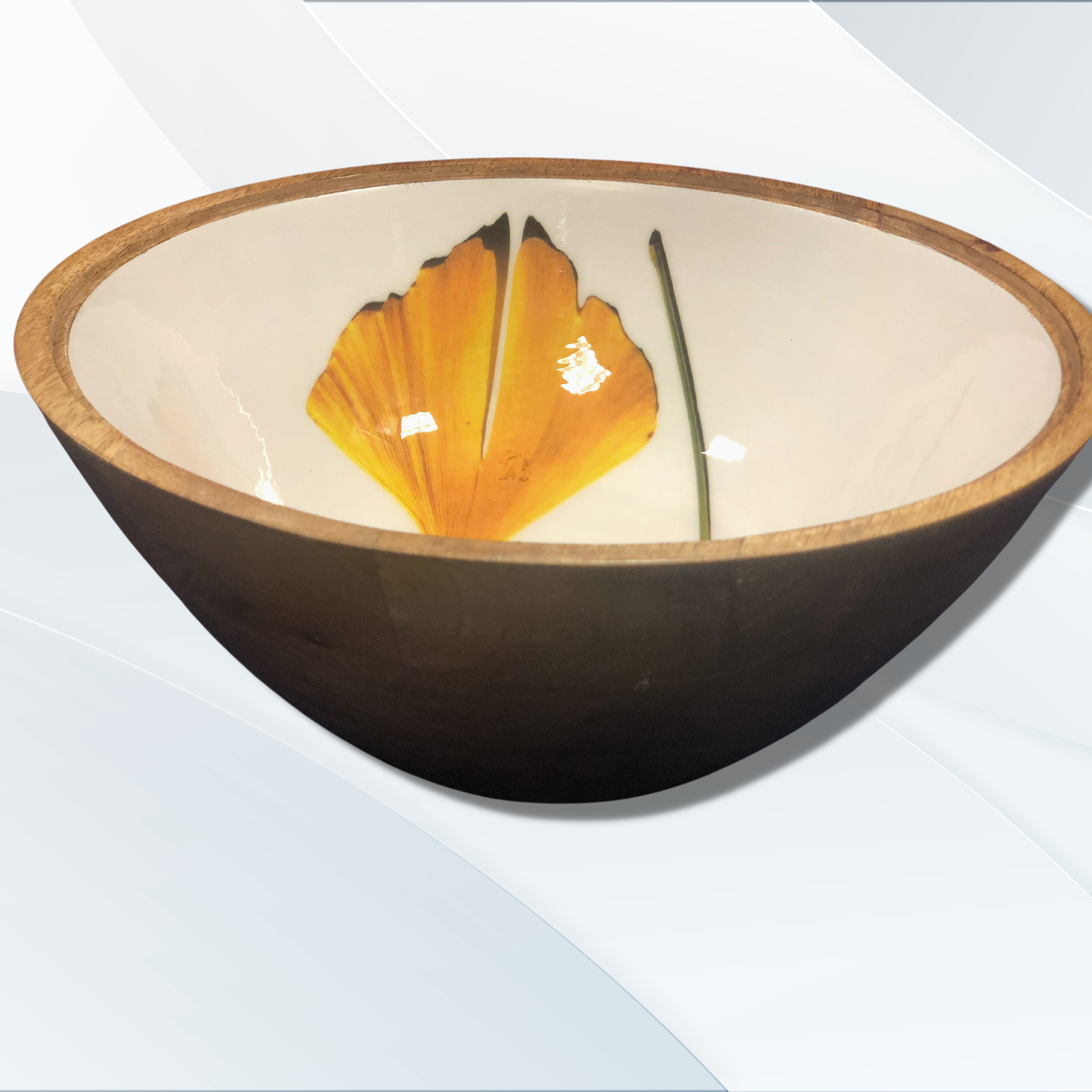 Handmade Serving Bowl with Spoons Stunning Prints Salad Bowl