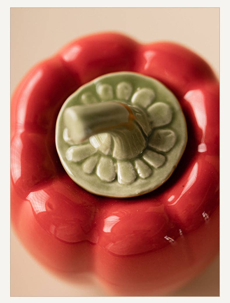 Pepper Shaped Ceramic Storage Container | Gohobi