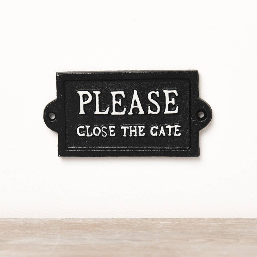 Please Close the Gate Cast Iron Sign | 12.7cm