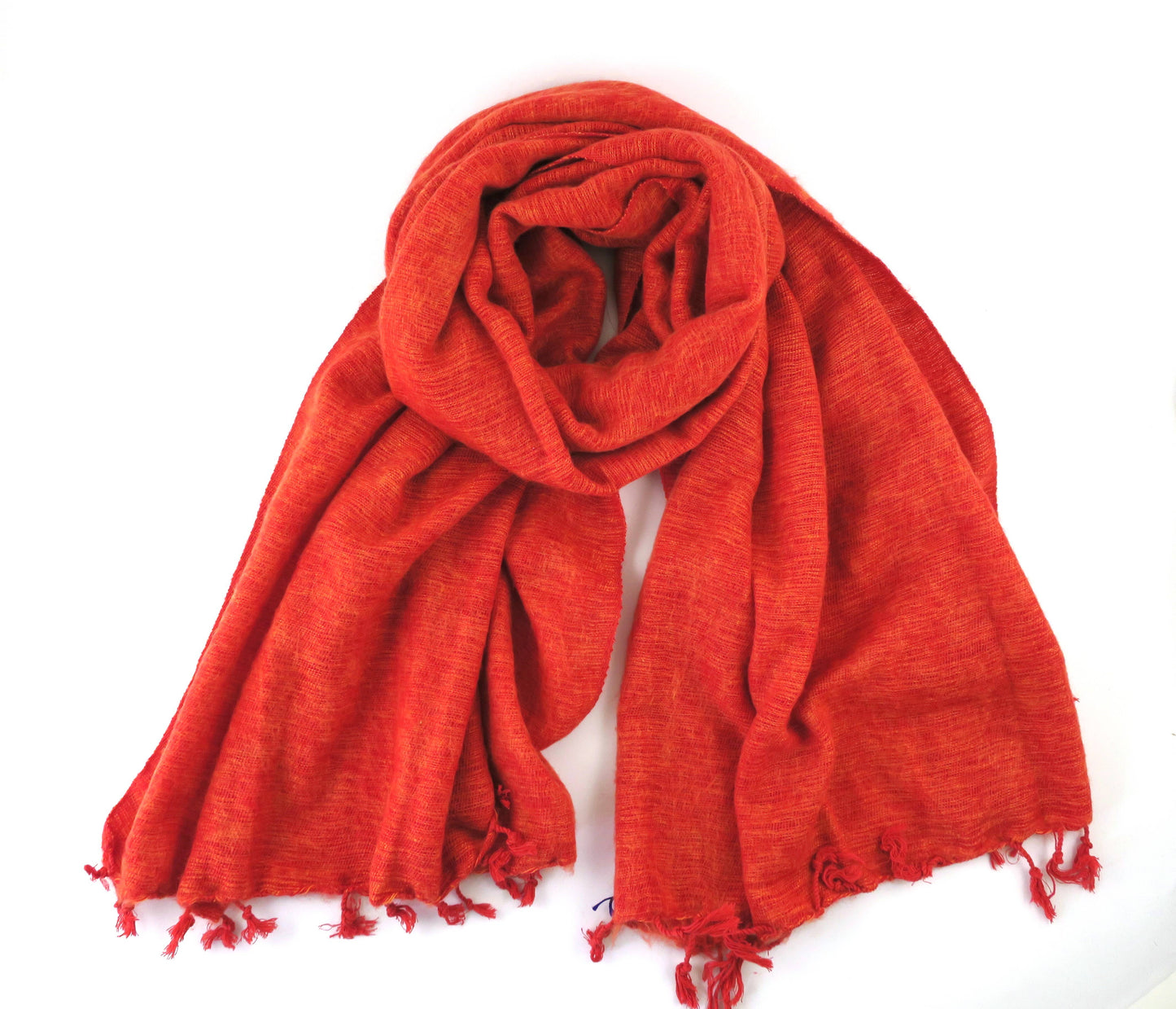 Nepali Yak Shawl - Orange | Ethically Handloomed