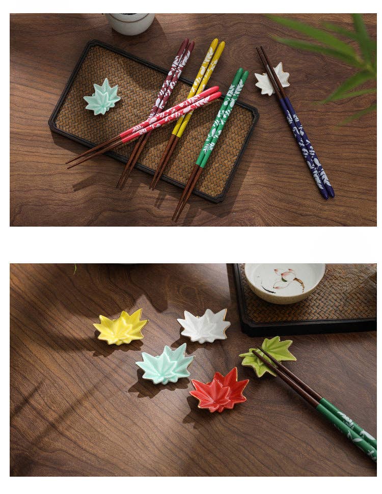 Gohobi A Set of 5 Pairs of Wooden Chopsticks and Rests