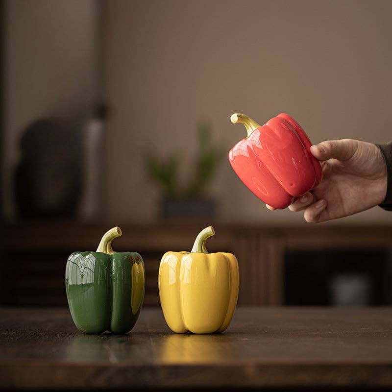 Pepper Shaped Ceramic Storage Container | Gohobi