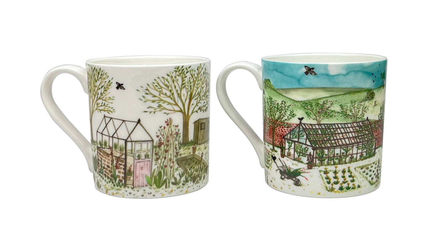 Greenhouse Illustrated Bone China Mug with Gift Box