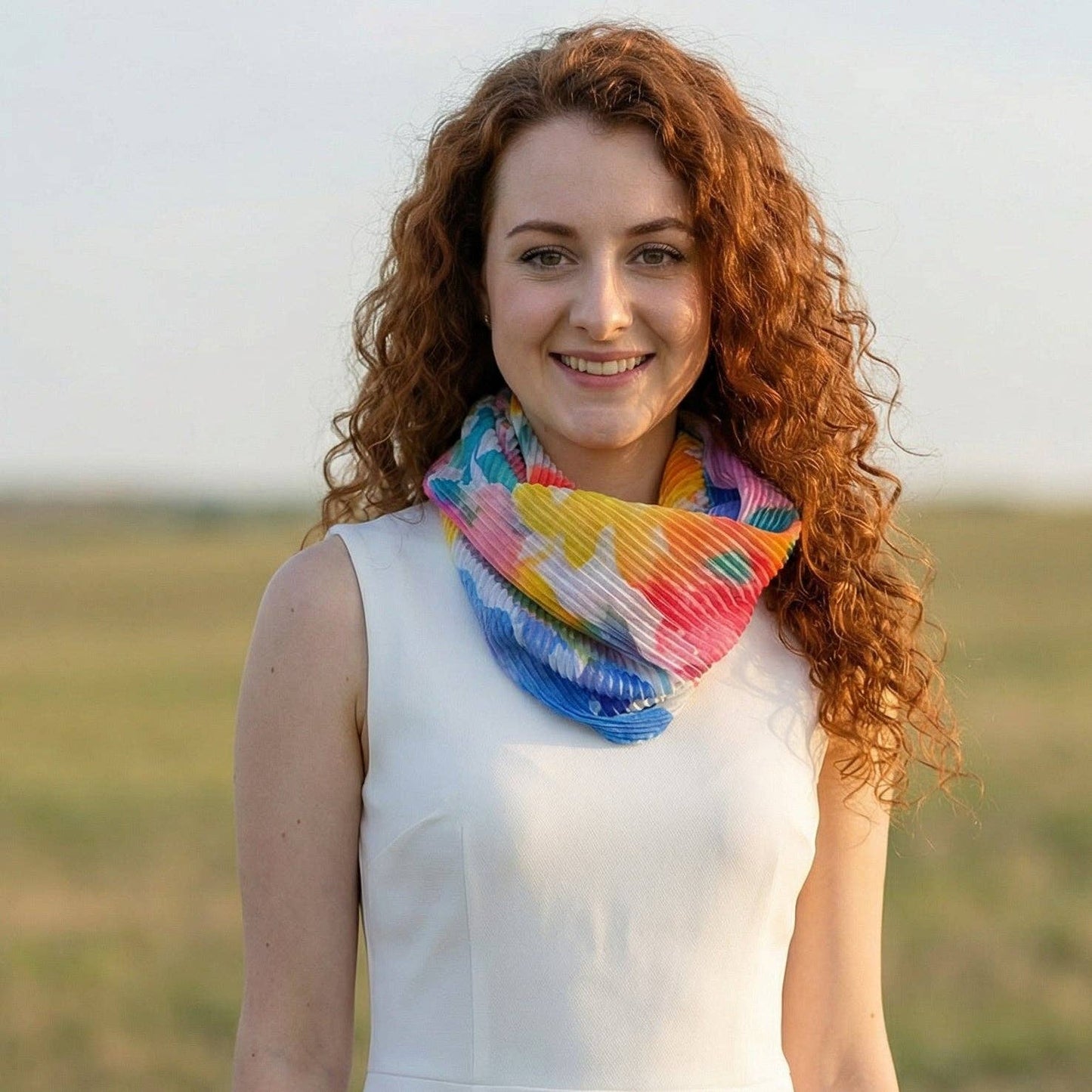 Watercolour Brights Neck Scarf | Magnetic Clasp Snood