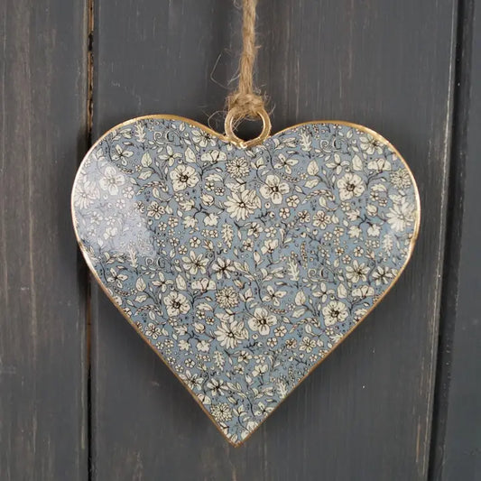 Blue Metal Hanging Heart