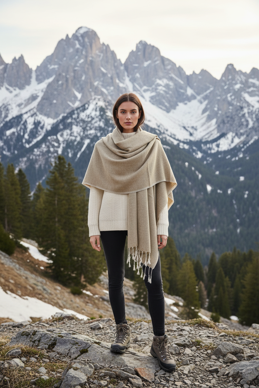 Nepali Herringbone Shawl | Ethically Handloomed