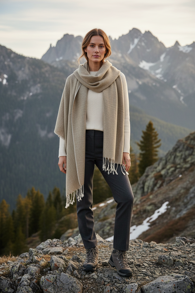 Nepali Herringbone Shawl | Ethically Handloomed