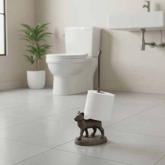 Cast Iron Kitchen/Bathroom Paper Holder - Cat