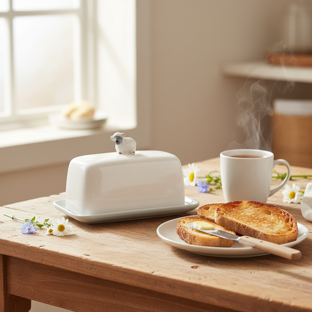 Ceramic Dish - With Sheep handle