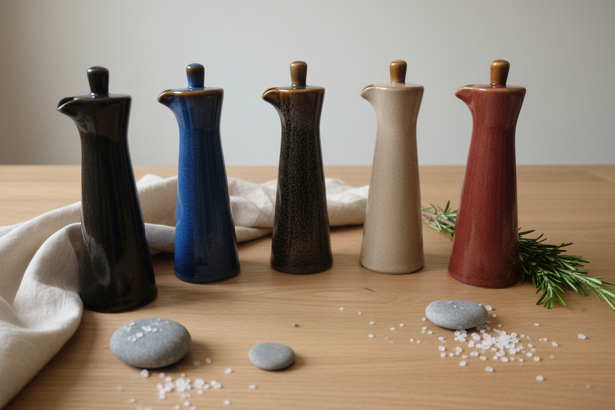 Japanese Ceramic Soy Sauce & Oil Dispenser Bottle | Kiln-Change Glaze