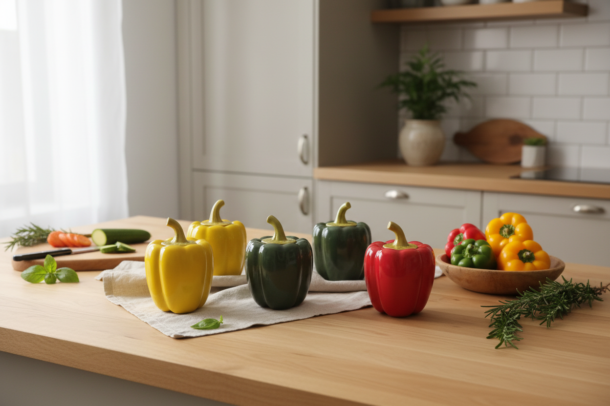 Pepper Shaped Ceramic Storage Container | Gohobi