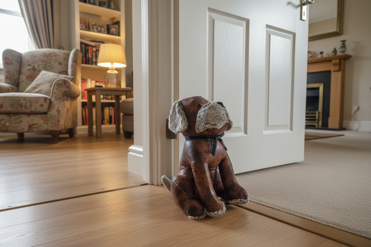 Large Faux Leather Dog Doorstop