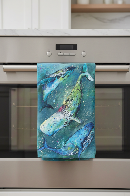 Whale Tea Towel