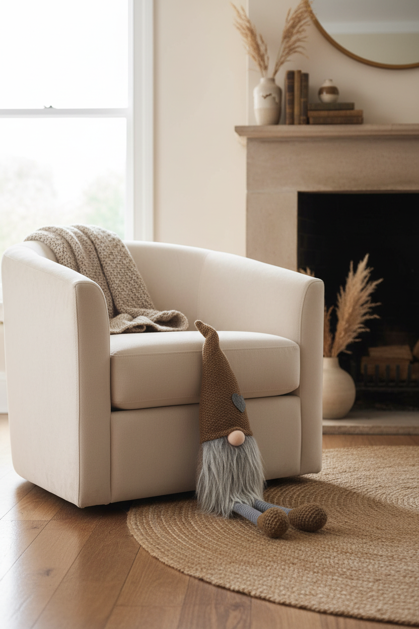 45cm Large Natural Fabric Gonk With Hearts