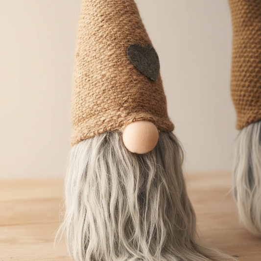 45cm Large Natural Fabric Gonk With Hearts