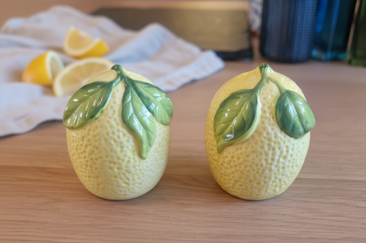 Mediterranean Lemon Salt and Pepper Pots Gift Set -Boxed