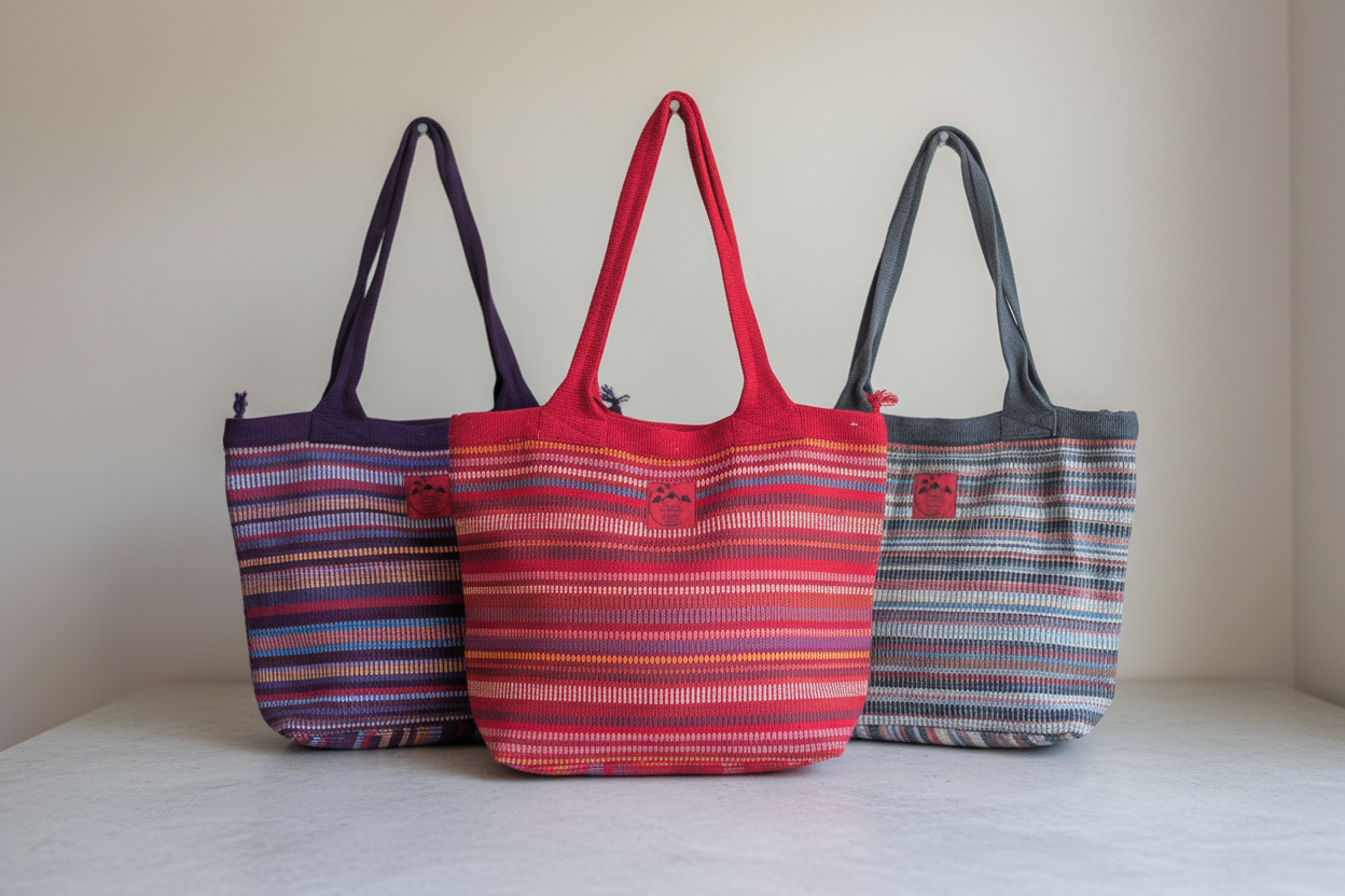Handwoven Cotton Shoulder Bag – Ethically Made in Nepal
