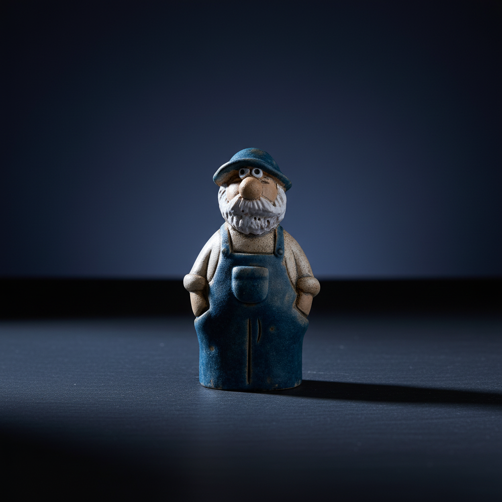Speckled Blue Fisherman Ornament 12.4cm