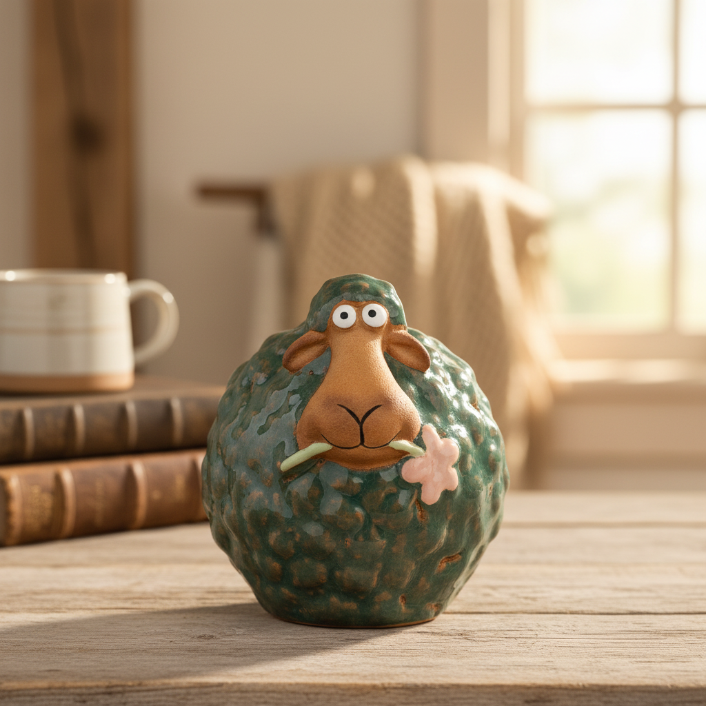 Green Sheep Ornament  H8.3cm