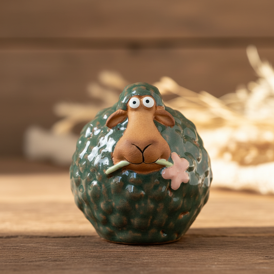 Green Sheep Ornament  H8.3cm