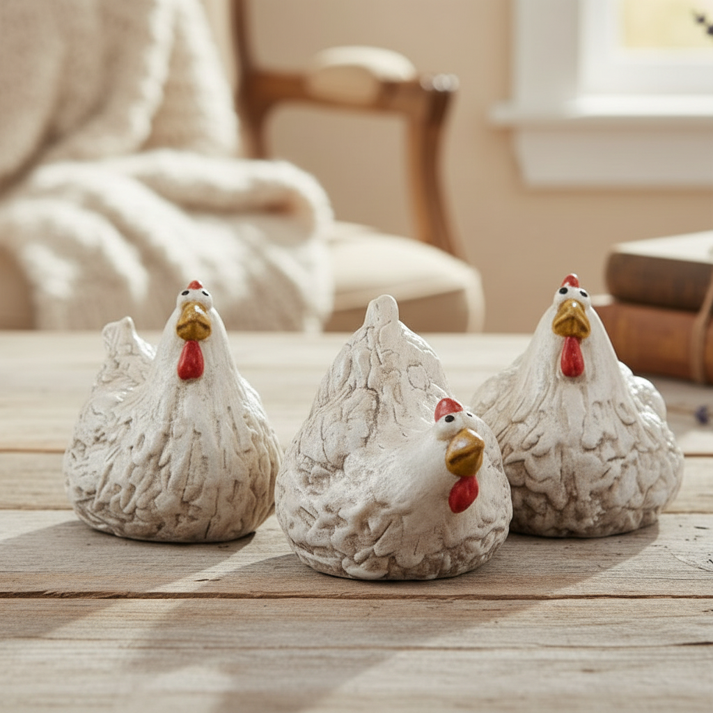 Small Rustic Chicken Deco, 8.1cm