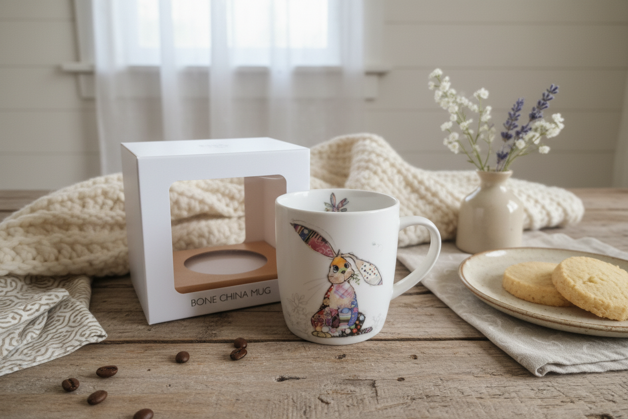 Bug Art Binky Bunny Mug with presentation box.
