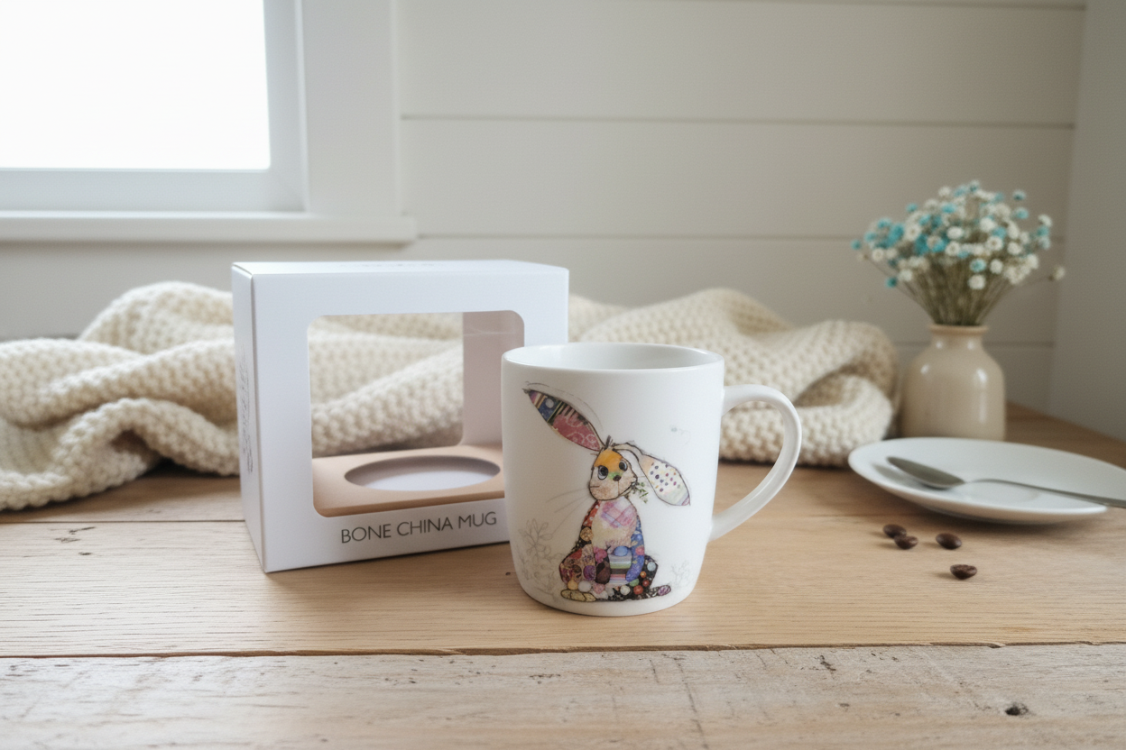 Bug Art Binky Bunny Mug with presentation box.