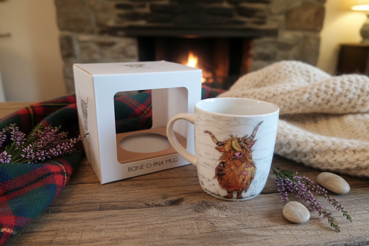 Bug Art Hamish Highland Cow Mug with presentation box