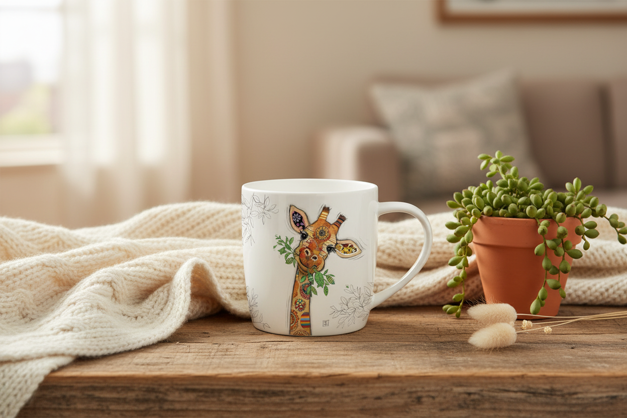 Bug Art Gina Giraffe Mug with presentation box