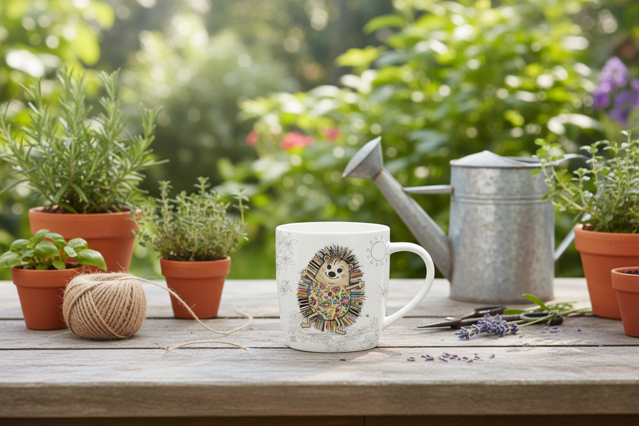 Bug Art Hattie Hedgehog Mug with presentation box