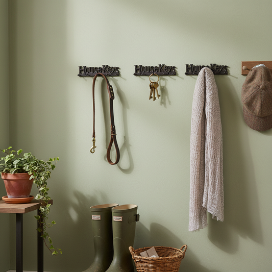 Cast Iron 'House Keys' Novelty Wall Hooks W25.5cm
