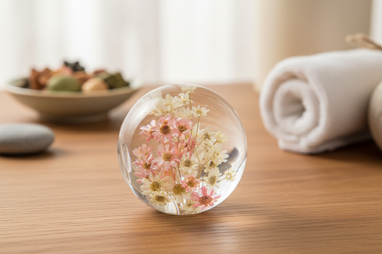 Daisy Crystal Resin Lens Ball 70mm