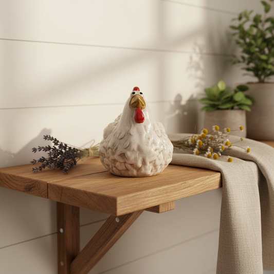 Larger Rustic Chicken Deco 9.6cm